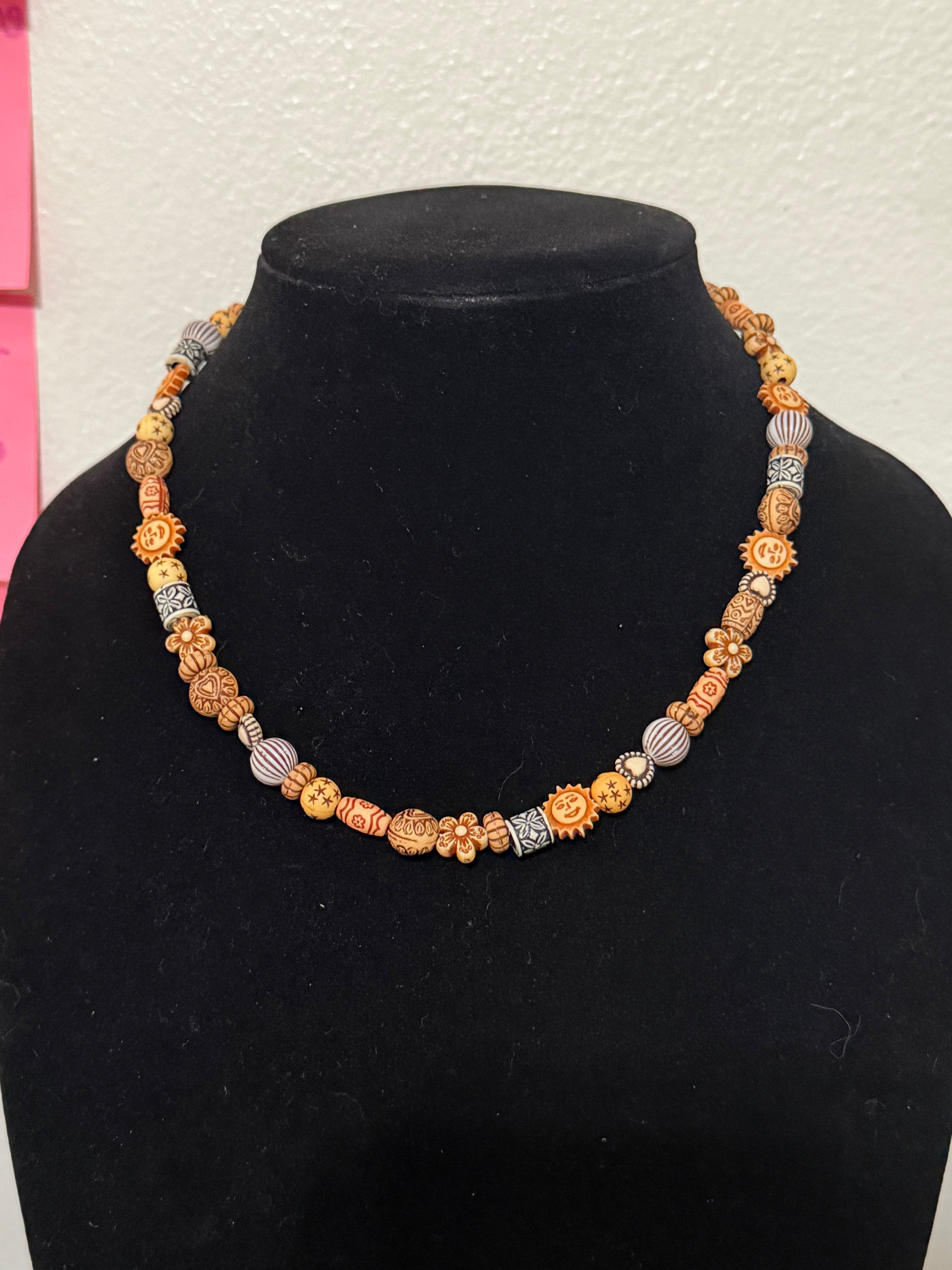 African wooden necklace